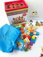 Bloc de construction en bois 100 pièces